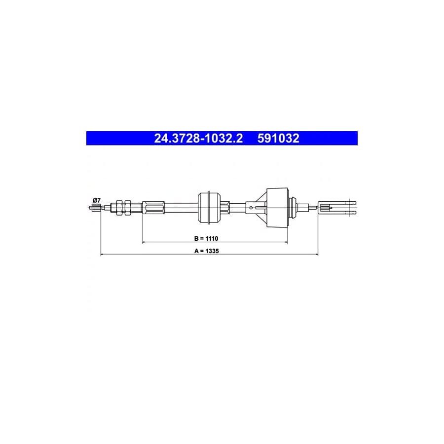 ATE 24.3728-1032.2 Clutch Cable For Renault Master I Platform/Chassis