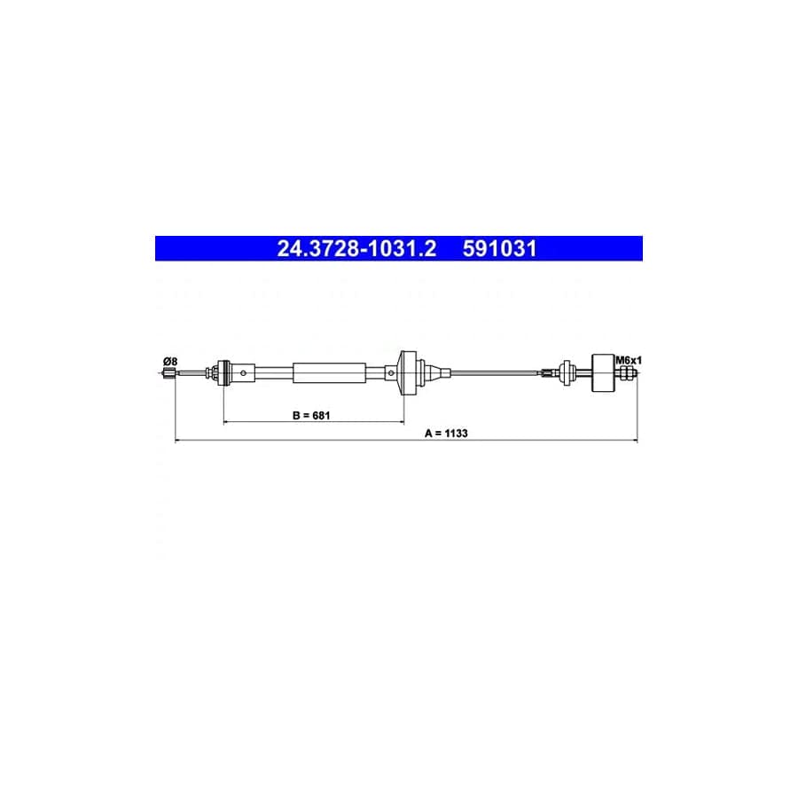 ATE 24.3728-1031.2 Clutch Cable