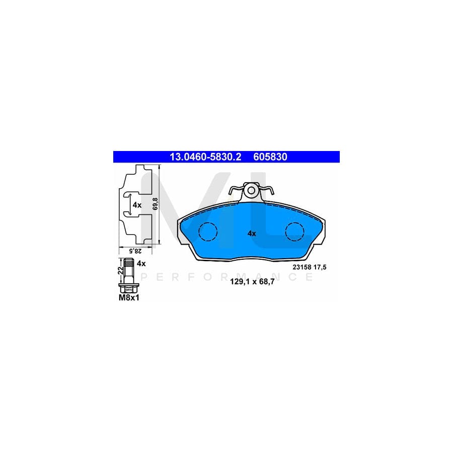 ATE 13.0460-5830.2 Brake pad set for LAND ROVER FREELANDER excl. wear warning contact, with brake caliper screws, with accessories | ML Performance Car Parts