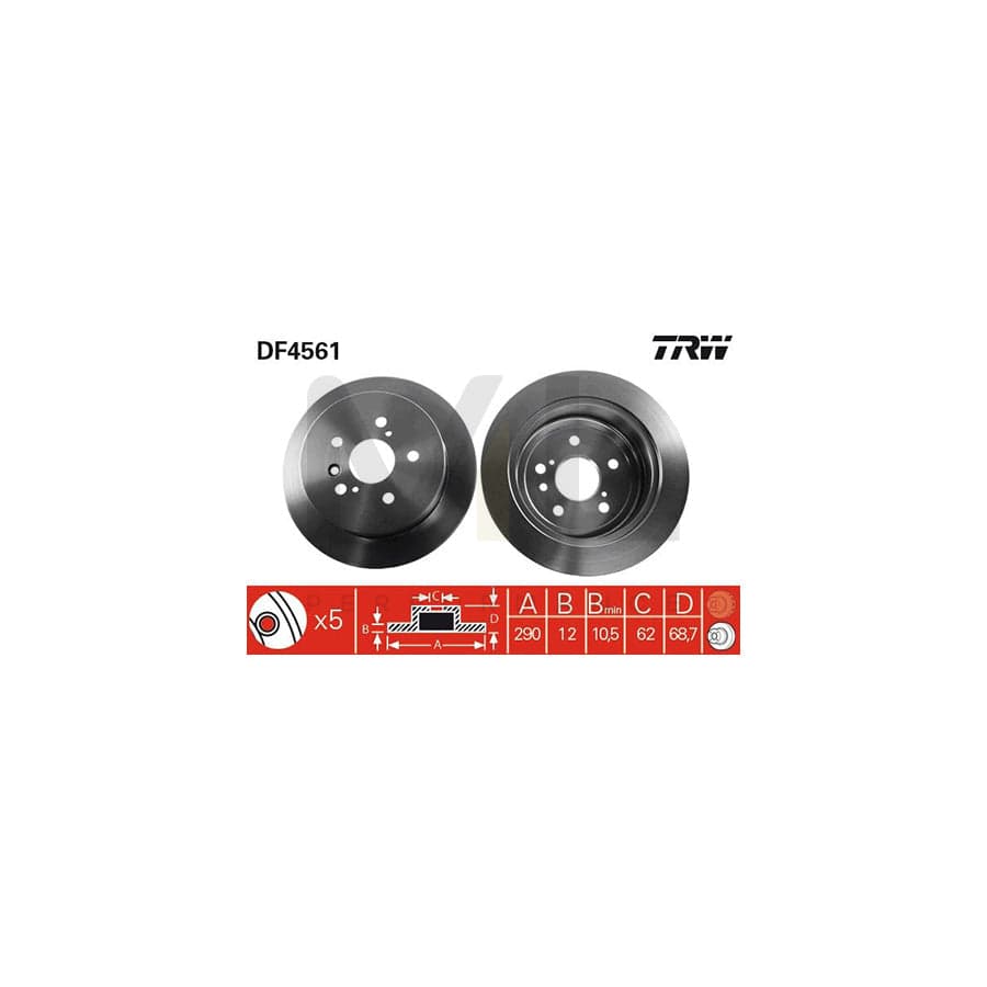 TRW DF4561 Brake Disc Solid, Painted | ML Performance Car Parts