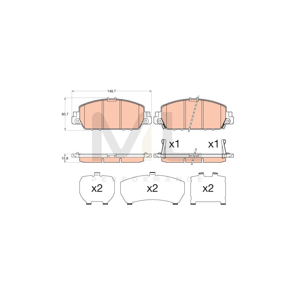 TRW Gdb3615 Brake Pad Set With Acoustic Wear Warning | ML Performance Car Parts