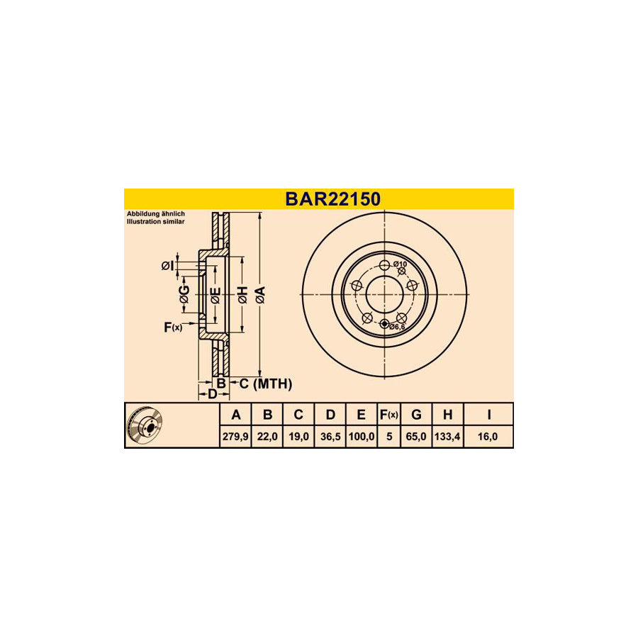 Barum BAR22150 Brake Disc