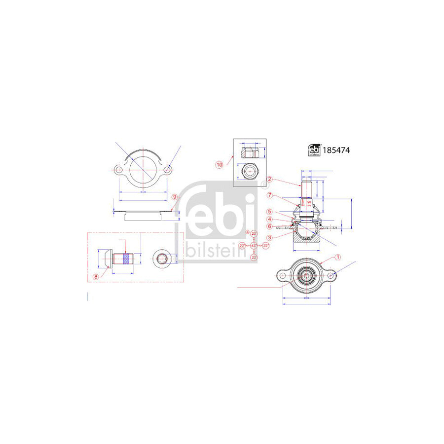 Febi Bilstein 185474 Inner Tie Rod