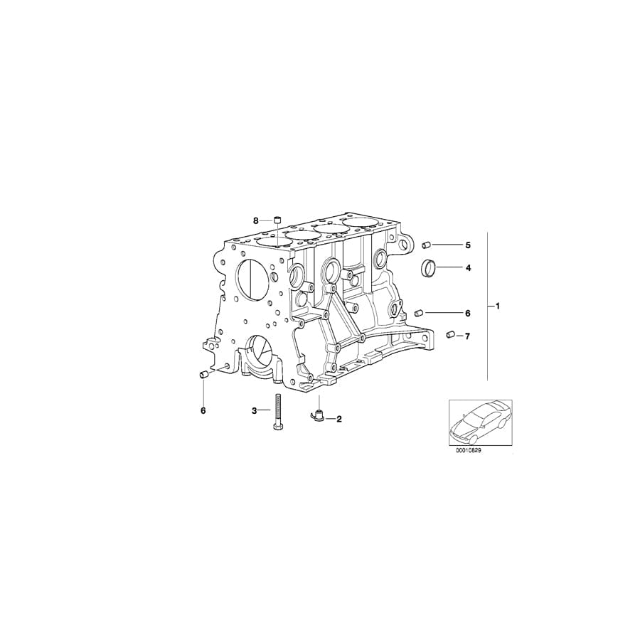 Genuine BMW 11111435621 E46 Engine Block With Piston (Inc. 316Ci & 316i) | ML Performance UK Car Parts