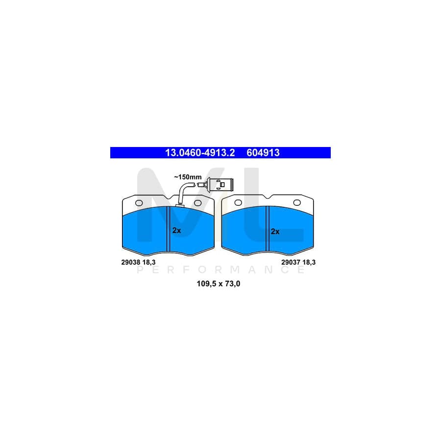 ATE 13.0460-4913.2 Brake pad set incl. wear warning contact | ML Performance Car Parts