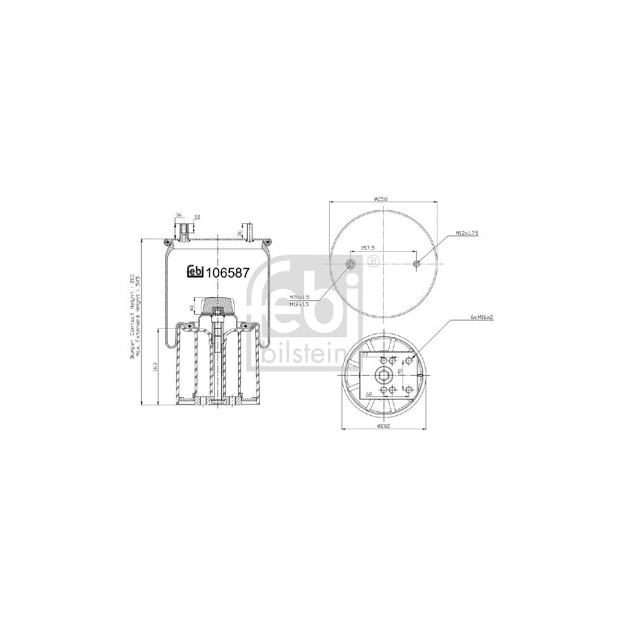 Febi Bilstein 106587 Boot, Air Suspension