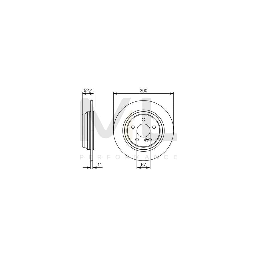 BOSCH 0 986 479 S33 Brake Disc suitable for MERCEDES-BENZ S-Class Solid, Oiled | ML Performance Car Parts