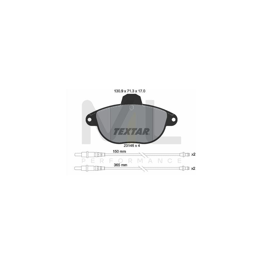 TEXTAR 2314601 Brake pad set for CITRO?N XANTIA incl. wear warning contact | ML Performance Car Parts