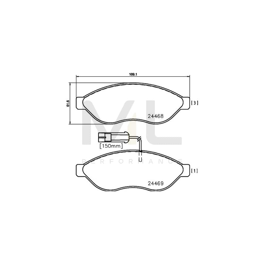 TEXTAR 2446802 Brake pad set with integrated wear warning contact | ML Performance Car Parts