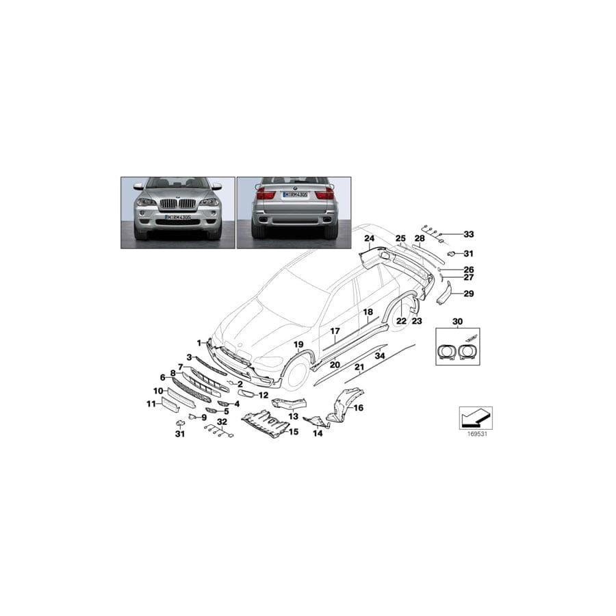 Genuine BMW 51137903857 E70 Molding, Door, Primed, Front Left (Inc. X5 3.5d, X5 M & X5 30dX) | ML Performance UK Car Parts