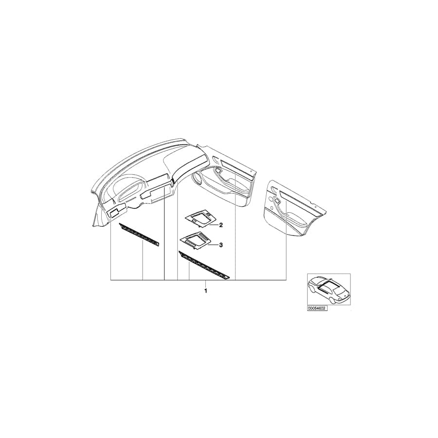 Genuine BMW 51167896086 E46 Bottom Panel, Storage Partition, Alumin. SILVER CUBE (Inc. 325ti, 325xi & 330xd) | ML Performance UK Car Parts