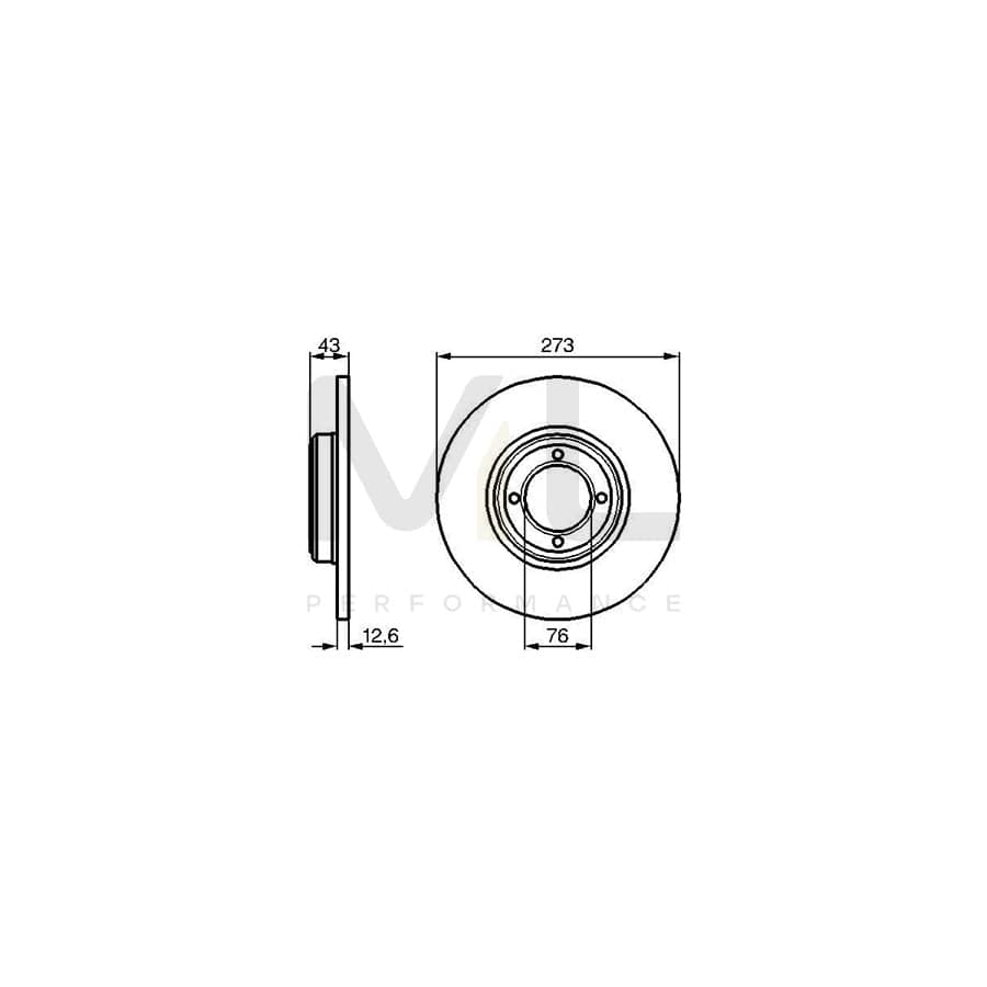 BOSCH 0 986 478 091 Brake Disc Solid, Oiled | ML Performance Car Parts