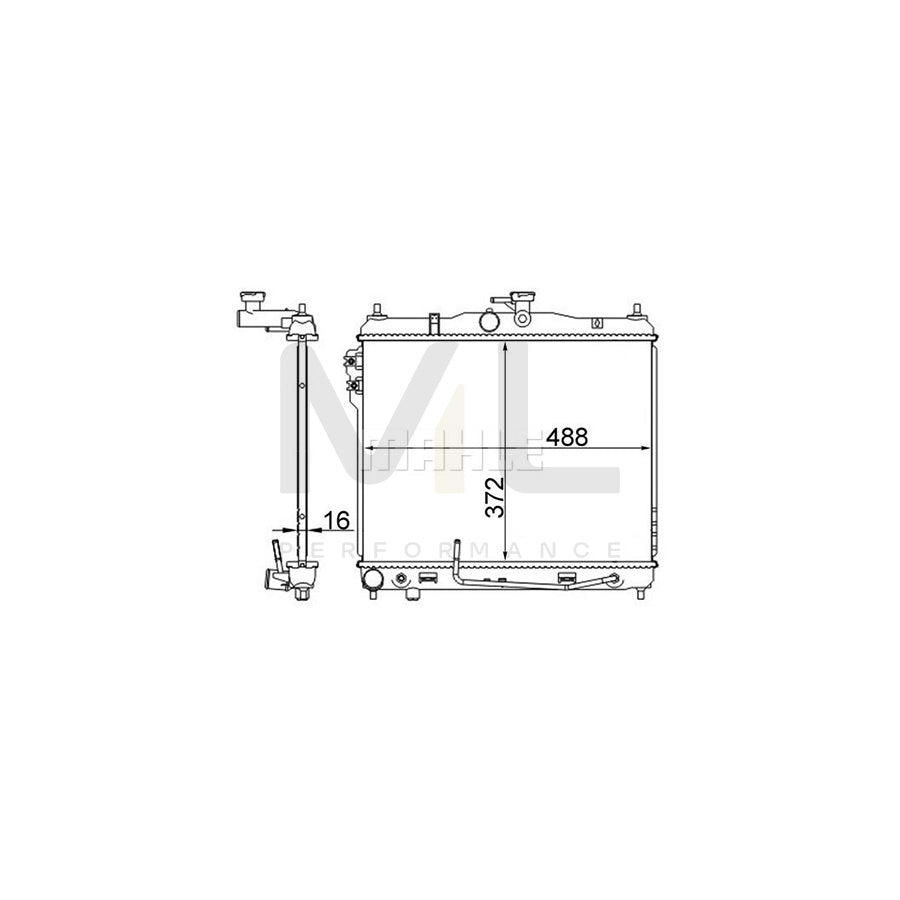 MAHLE ORIGINAL CR 1278 000S Engine radiator for HYUNDAI Getz (TB) Brazed cooling fins, Automatic Transmission | ML Performance Car Parts