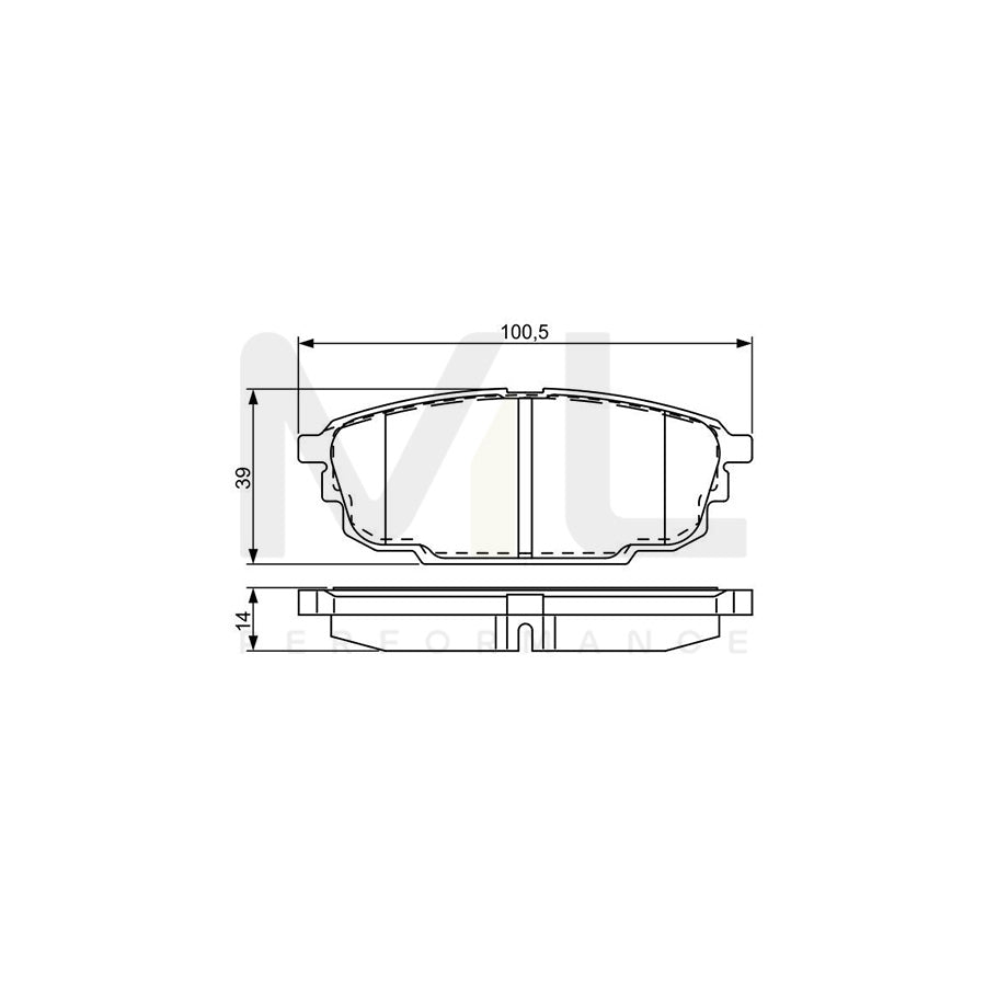 Bosch 0986495320 Brake Pad Set For Mazda 323 Excl. Wear Warning Contact, With Anti-Squeak Plate, With Mounting Manual BP1609 | ML Performance Car Parts