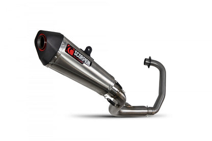 Scorpion RHA182SYSSEO Honda CB125 F Serket Taper Full System - Brushed Stainless Steel Sleeve | ML Performance UK UK