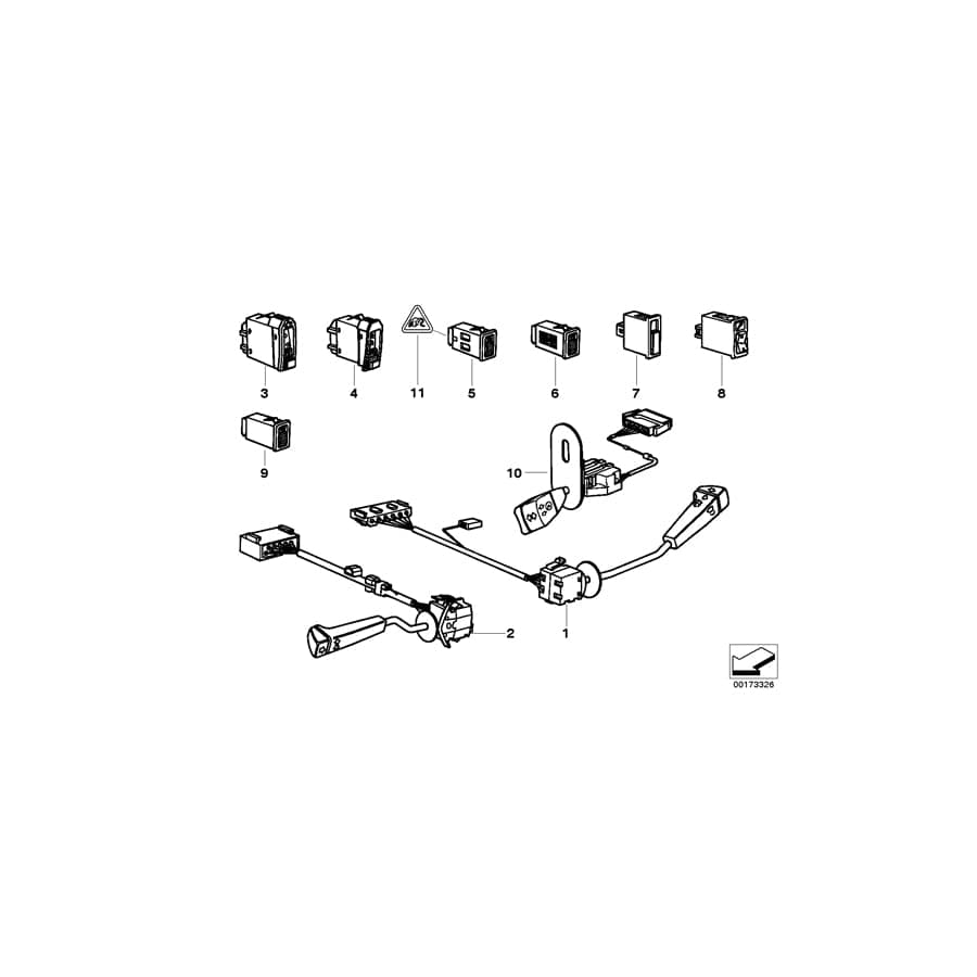 Genuine BMW 61311382386 E34 E32 Switch Asc (Inc. 525ix, 735iL & 535i) | ML Performance UK Car Parts