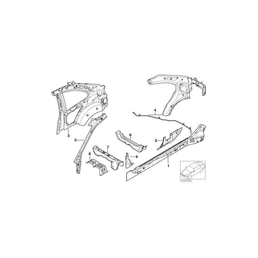 Genuine BMW 41118242066 E46 Reinforcement Entrance Rear Right (Inc. 325Ci, 328Ci & 323Ci) | ML Performance UK Car Parts