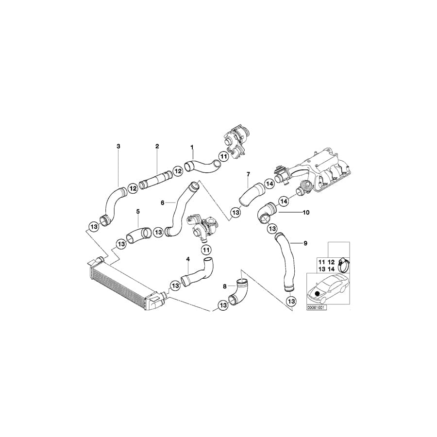 Genuine BMW 11612249274 E38 Pressure Hose Assy ZYL. 5-8 (Inc. 740d) | ML Performance UK Car Parts