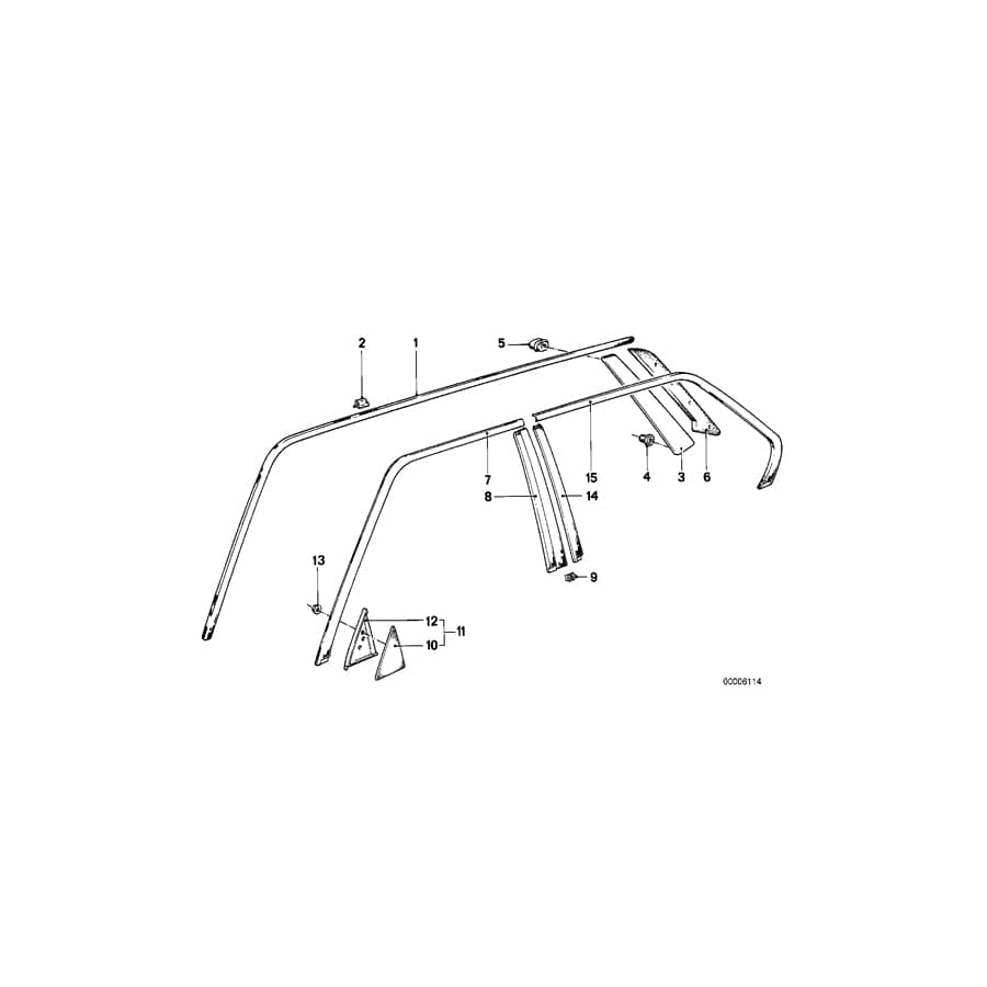 Genuine BMW 51341961256 E28 Covering Right SCHWARZ (Inc. 525i, 528i & 535i) | ML Performance UK Car Parts