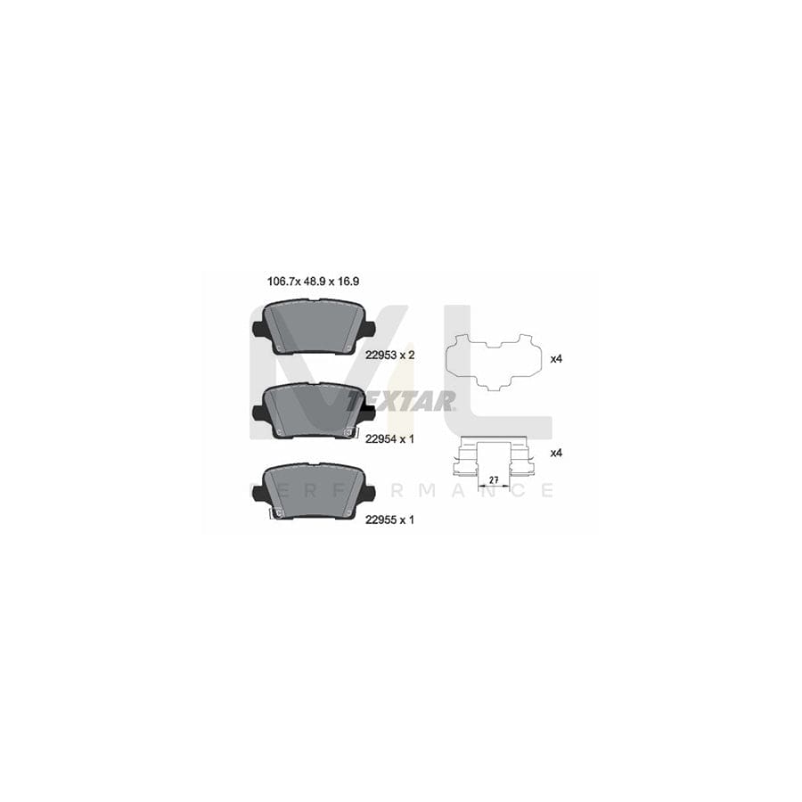 TEXTAR 2295301 Brake pad set incl. wear warning contact, with accessories | ML Performance Car Parts