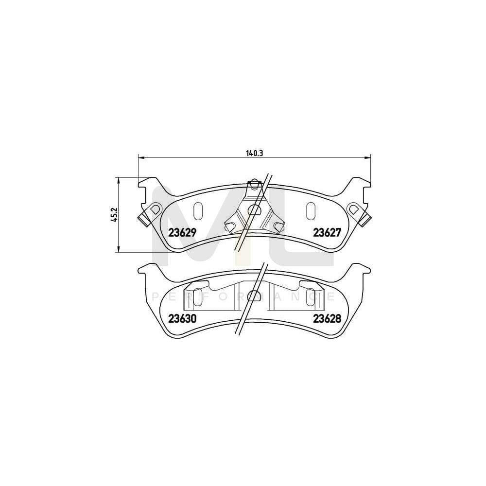 Brembo P 24 042 Brake Pad Set For Ford Usa Explorer With Acoustic Wear Warning | ML Performance Car Parts