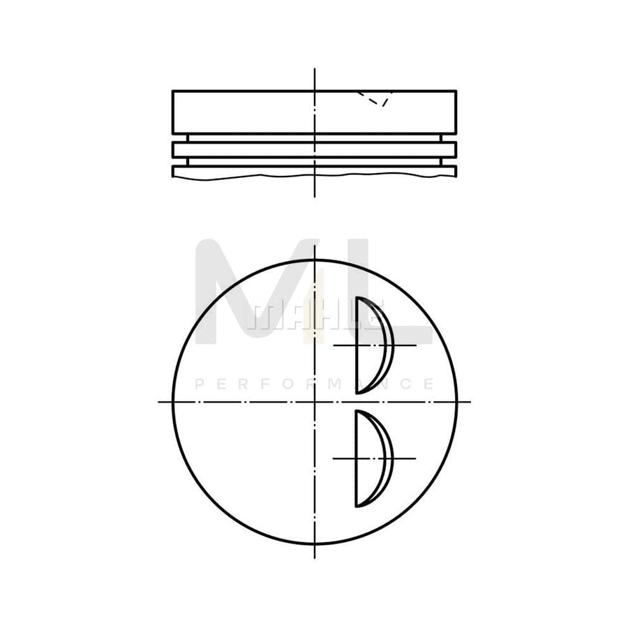 MAHLE ORIGINAL 008 86 00 Piston 84,0 mm, with piston ring carrier, without cooling duct | ML Performance Car Parts