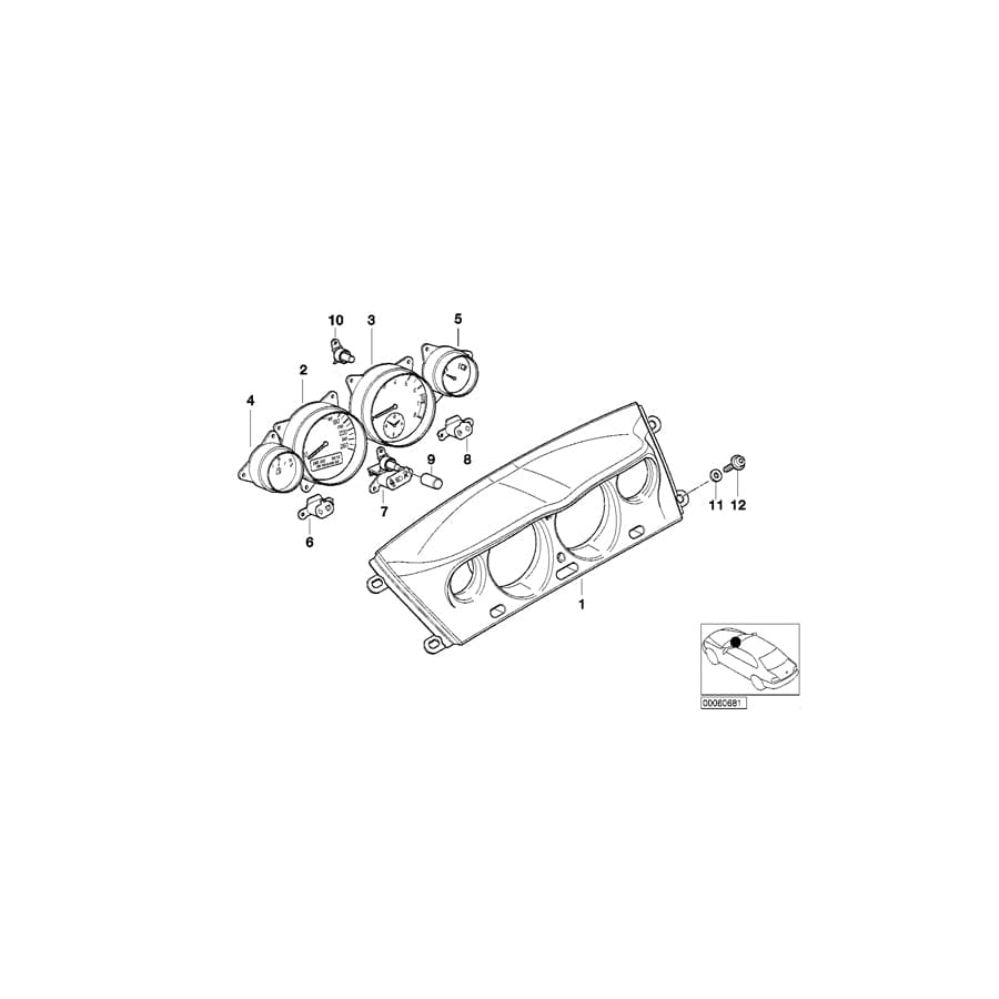 Genuine BMW 62148383655 E52 Tell-Tale, Center (Inc. ALPINA V8 & Z8) | ML Performance UK Car Parts