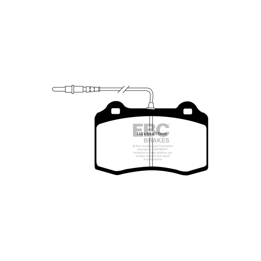 EBC PD01KF1201 Peugeot 406 Greenstuff Front Brake Pad & Plain Disc Kit  - ATE Caliper 2 | ML Performance UK Car Parts