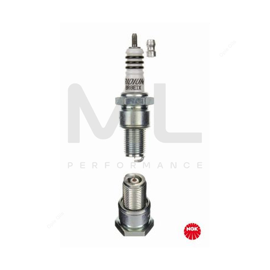 NGK BR8EIX (5044) - Iridium IX Spark Plug / Sparkplug - Taper Cut Ground Electrode | ML Car Parts UK | ML Performance