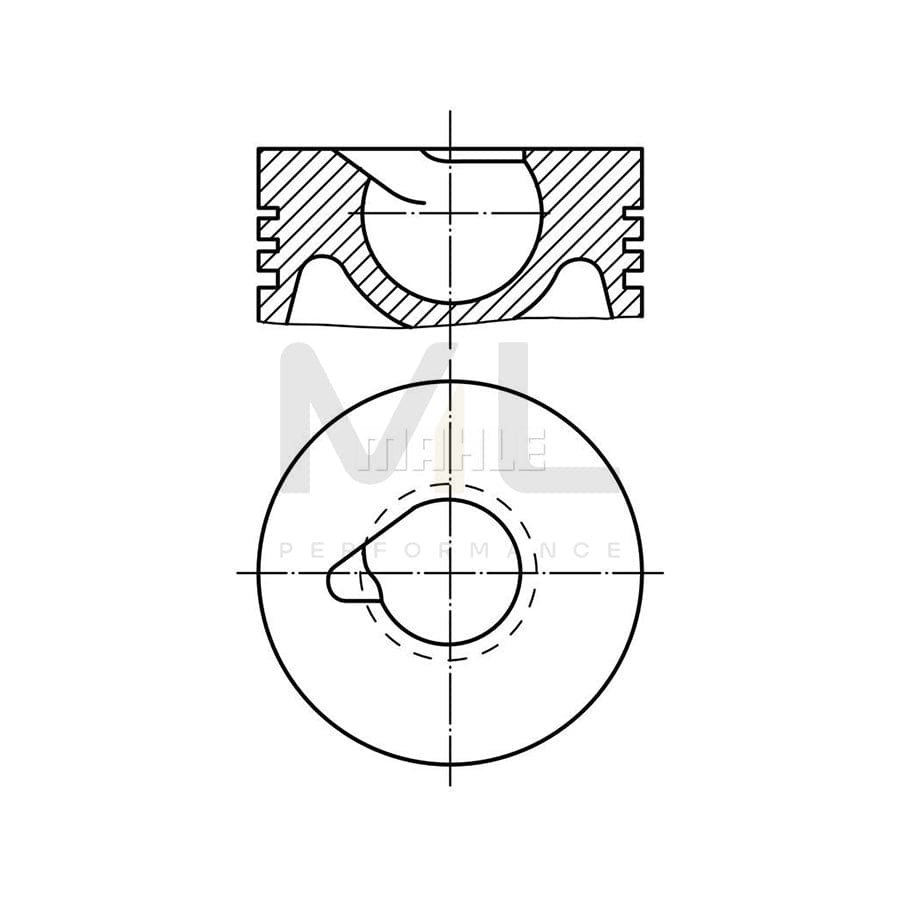 MAHLE ORIGINAL 228 01 00 Piston 123,0 mm, with piston ring carrier, without cooling duct | ML Performance Car Parts