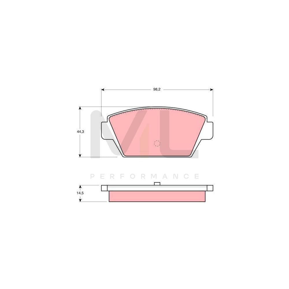 TRW Gdb945 Brake Pad Set Not Prepared For Wear Indicator | ML Performance Car Parts