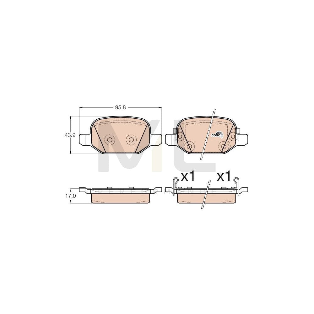 TRW Gdb2002 Brake Pad Set For Fiat 500L (351, 352) Cotec, With Acoustic Wear Warning | ML Performance Car Parts