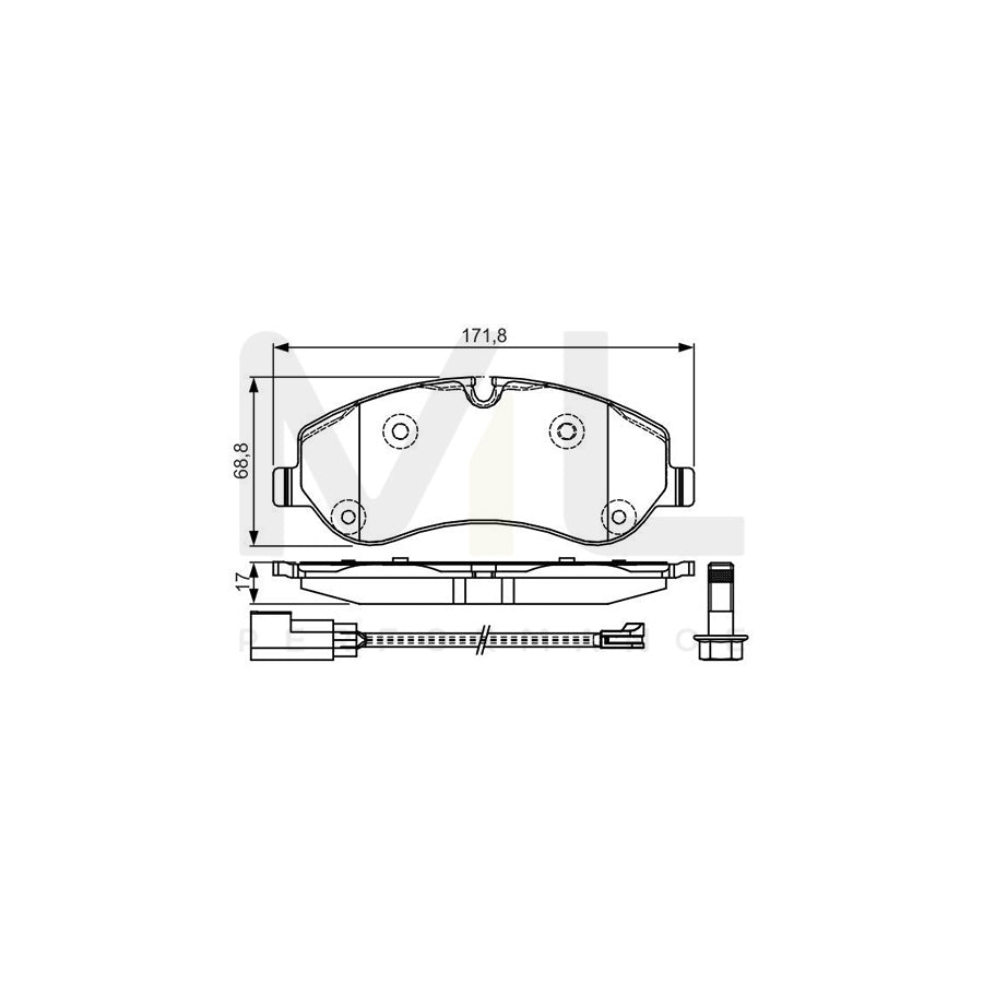 Bosch 0986Tb3205 Brake Pad Set With Bolts, With Accessories  | ML Performance Car Parts