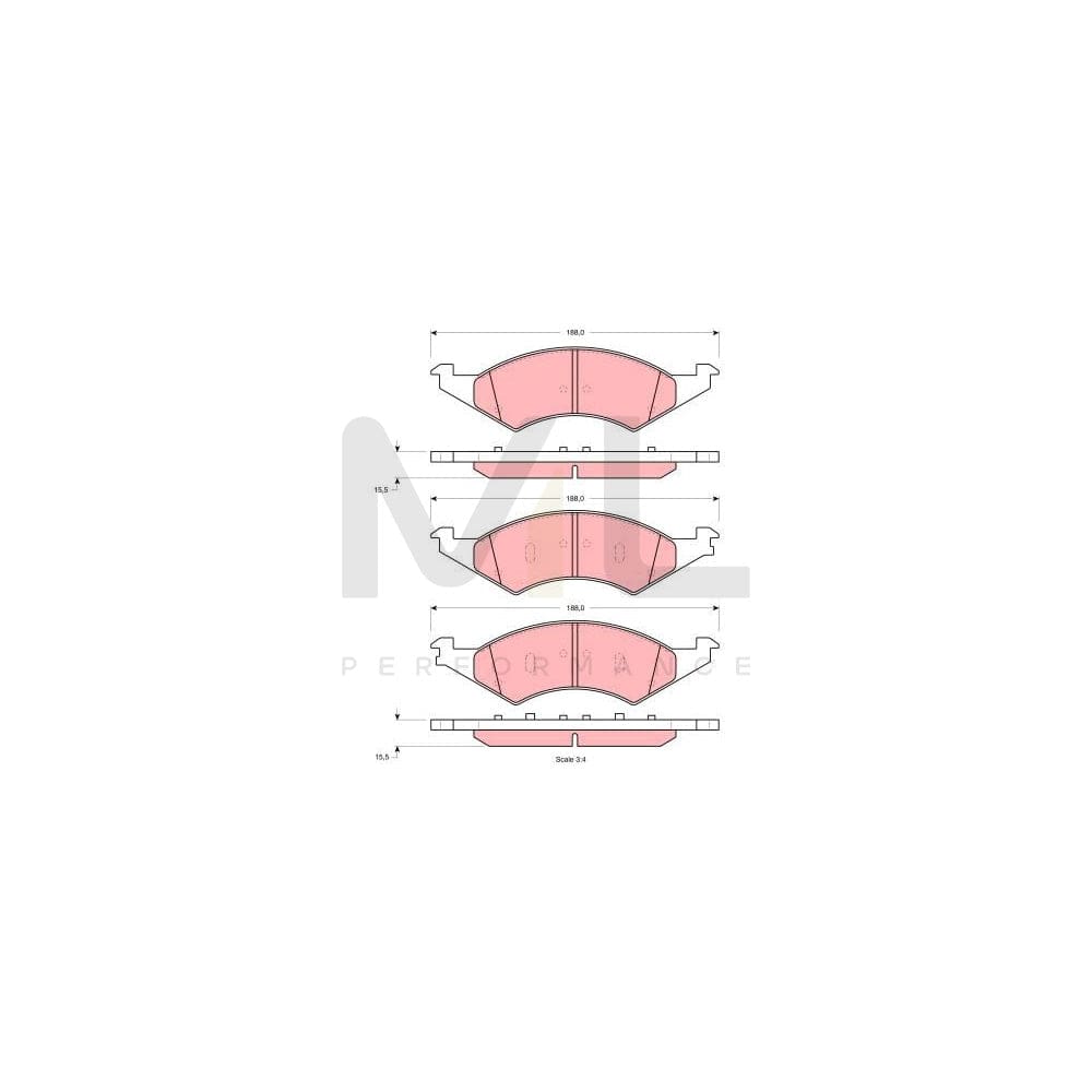 TRW Gdb4072 Brake Pad Set Not Prepared For Wear Indicator | ML Performance Car Parts