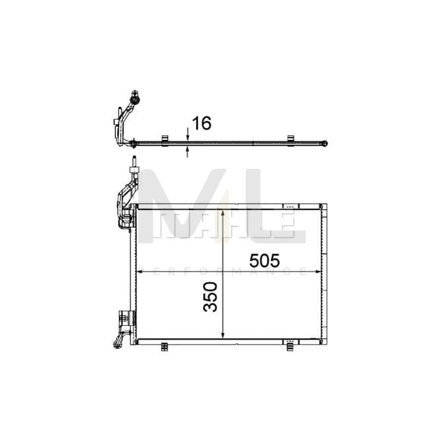 MAHLE ORIGINAL AC 579 000P Air conditioning condenser for FORD FIESTA without dryer | ML Performance Car Parts