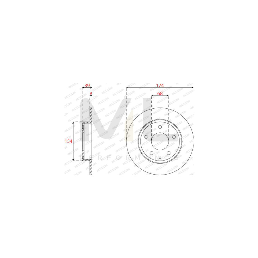 FERODO DDF2533C Brake Disc Solid | ML Performance Car Parts