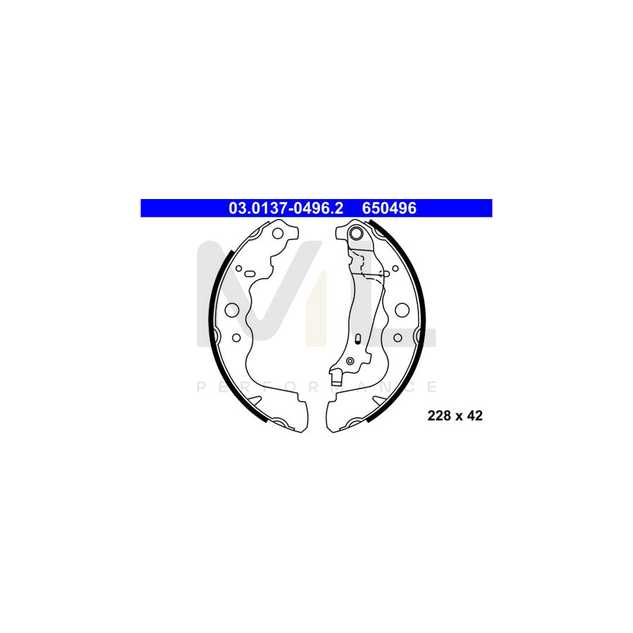 ATE 03.0137-0496.2 Brake Shoe Set with lever | ML Performance Car Parts