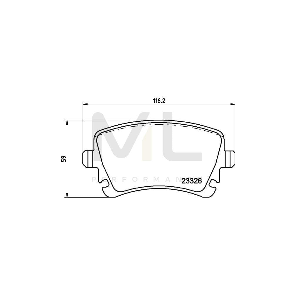 Hella 8DB 355 011-531 Brake Pad Set Incl. Wear Warning Contact, With Brake Caliper Screws, With Accessories | ML Performance Car Parts