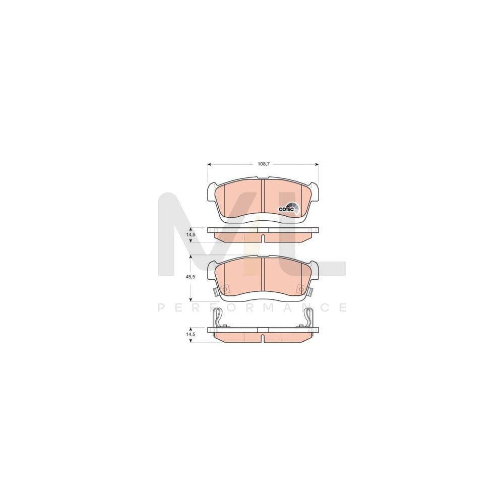 TRW Cotec Gdb3430 Brake Pad Set With Acoustic Wear Warning, With Accessories | ML Performance Car Parts