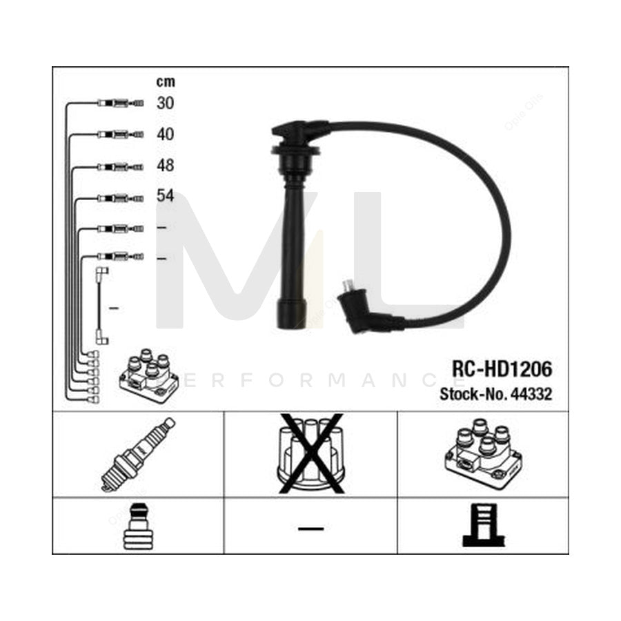 NGK Ignition Cable Kit RC-HD1206 (NGK44332) | ML Car Parts UK | ML Performance