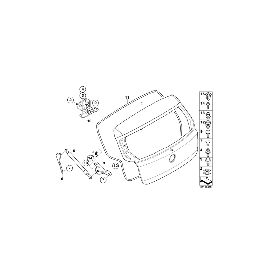 Genuine BMW 41627067220 E84 E81 E87 Right Trunk Lid Hinge (Inc. X1 28i, X1 23dX & X1 25iX) | ML Performance UK