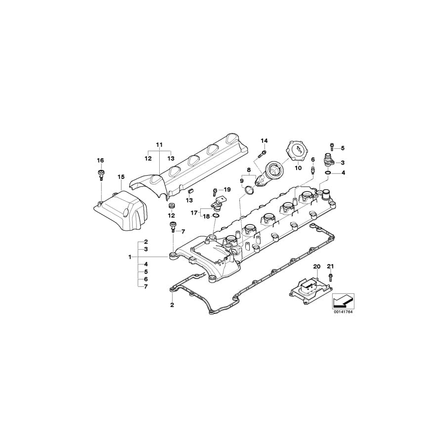 Genuine BMW 11127891023 E64 E63 E61 Cylinder Head Cover Zyl. 6-10 (Inc. M5 & M6) | ML Performance UK Car Parts