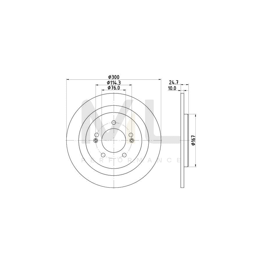 HELLA PRO 8DD 355 118-241 Brake Disc for HYUNDAI i40 Solid, Coated, without wheel hub, without wheel studs | ML Performance Car Parts