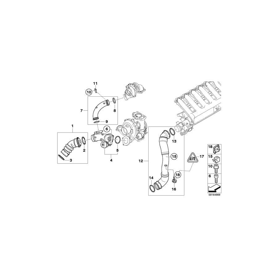 Genuine BMW 11613450049 E83 Charge Air Line (Inc. X3 3.0sd) | ML Performance UK Car Parts