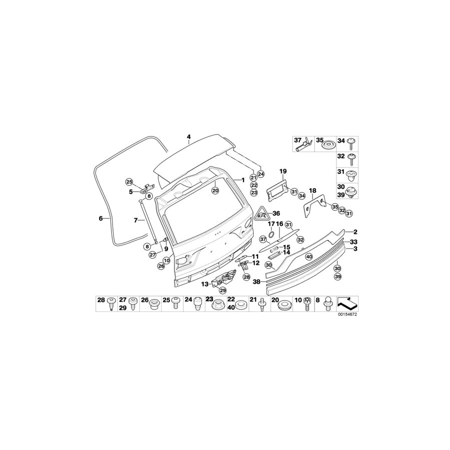 Genuine BMW 41623422368 E83 Right Trunk Lid Hinge (Inc. X3 1.8d, X3 2.5si & X3 2.5i) | ML Performance UK