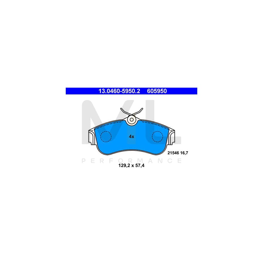 ATE 13.0460-5950.2 Brake pad set excl. wear warning contact | ML Performance Car Parts