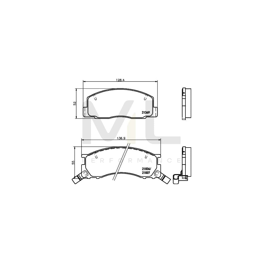 Hella 8DB 355 006-451 Brake Pad Set With Acoustic Wear Warning | ML Performance Car Parts