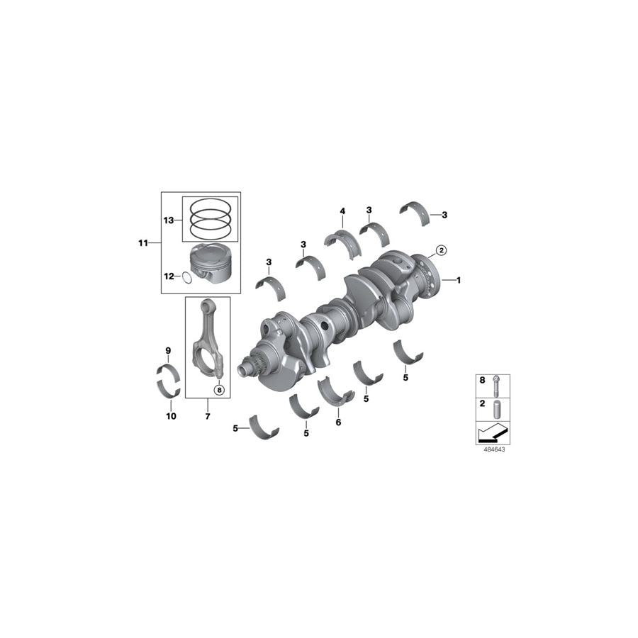 Genuine BMW 11219501198 F91 F92 F90 Bearing Shell In Cyanblau 65,00MM (Inc. M5 & M8) | ML Performance UK Car Parts