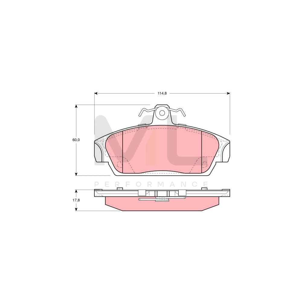 TRW Gdb1214 Brake Pad Set Not Prepared For Wear Indicator | ML Performance Car Parts