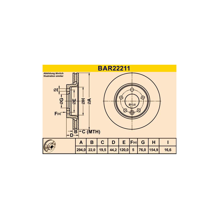 Barum BAR22211 Brake Disc